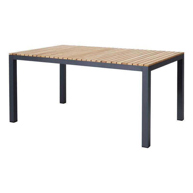 Mood Extreme table 167x100cm rectangular anthracite aluminum powder-coated with teak table top