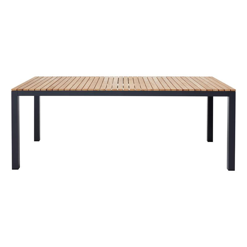 Mood Extreme Table 208x100cm rectangular anthracite aluminum powder-coated with teak table top