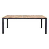 Mood Extreme Table 208x100cm rectangular anthracite aluminum powder-coated with teak table top