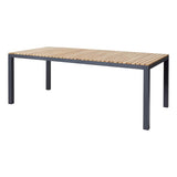 Mood Extreme Table 208x100cm rectangular anthracite aluminum powder-coated with teak table top