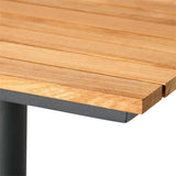 Mood coffee table 70x70cm square anthracite aluminum powder-coated with teak table top