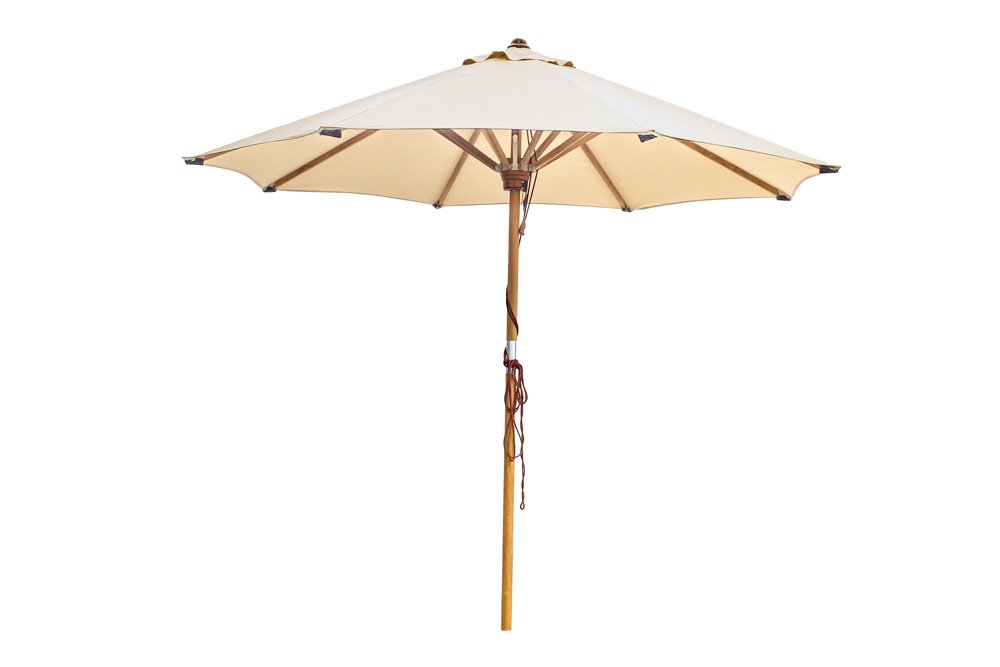 Sonnenschirm Ocean Deluxe 250cm rund Sunproof Teak mit Edelstahlbeschlägen und 3fach-Flaschenzug