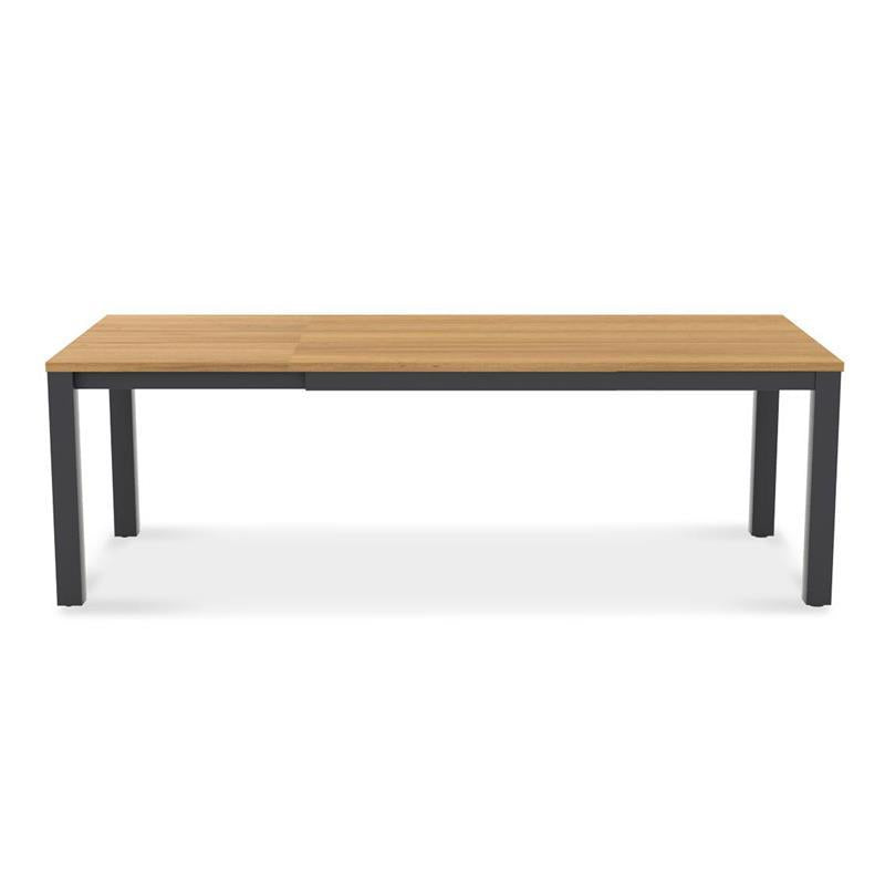 Planka Alu-Frontausziehtisch 230/160 x 100 x 77 cm Teak Grade A gebürstet mit Aluminiumgestell