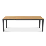 Planka aluminum front extension table 230/160 x 100 x 77 cm teak grade A brushed with aluminum frame