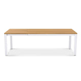 Planka aluminum front extension table 230/160 x 100 x 77 cm teak grade A brushed with aluminum frame