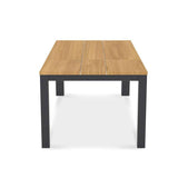 Planka aluminum front extension table 230/160 x 100 x 77 cm teak grade A brushed with aluminum frame