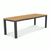 Planka aluminum front extension table 250/180 x 90 x 77 cm teak grade A brushed with aluminum frame