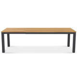 Planka aluminum front extension table 250/180 x 90 x 77 cm teak grade A brushed with aluminum frame