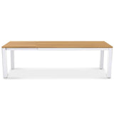 Planka Alu-Frontausziehtisch 250/180 x 90 x 77 cm Teak Grade A gebürstet mit Aluminiumgestell