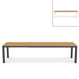 Planka aluminum front extension table 310/210 x 100 x 77 cm teak grade A brushed with aluminum frame