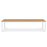 Planka aluminum front extension table 310/210 x 100 x 77 cm teak grade A brushed with aluminum frame