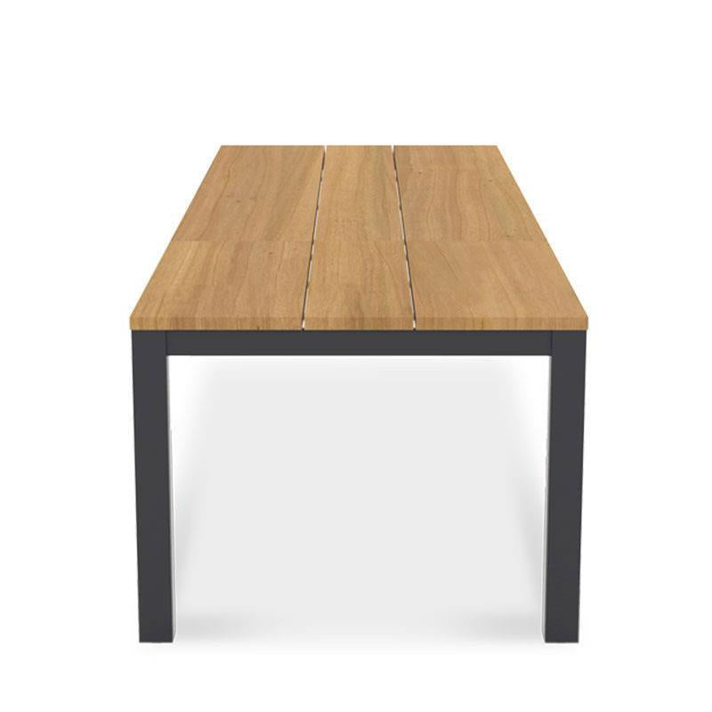 Planka aluminum front extension table 310/210 x 100 x 77 cm teak grade A brushed with aluminum frame