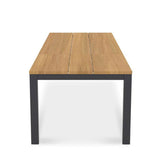 Planka aluminum front extension table 310/210 x 100 x 77 cm teak grade A brushed with aluminum frame