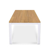 Planka aluminum front extension table 310/210 x 100 x 77 cm teak grade A brushed with aluminum frame