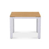 Planka aluminum dining table 100x100x76cm powder-coated teak grade A brushed with aluminum frame