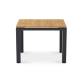 Planka aluminum dining table 100x100x76cm powder-coated teak grade A brushed with aluminum frame