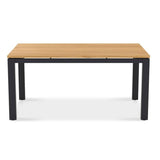 Planka aluminum dining table 160x100x76cm powder-coated teak grade A brushed with aluminum frame