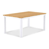 Planka aluminum dining table 160x100x76cm powder-coated teak grade A brushed with aluminum frame