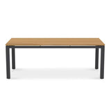 Planka aluminum dining table 210x100x76cm powder-coated teak grade A brushed with aluminum frame