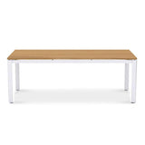 Planka aluminum dining table 210x100x76cm powder-coated teak grade A brushed with aluminum frame