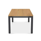 Planka aluminum dining table 210x100x76cm powder-coated teak grade A brushed with aluminum frame