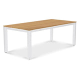 Planka aluminum dining table 210x100x76cm powder-coated teak grade A brushed with aluminum frame