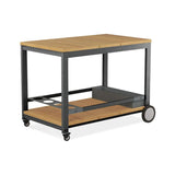 Planka aluminum serving trolley 100x60x76cm teak grade A brushed with aluminum frame