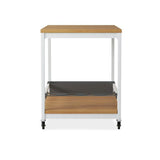 Planka aluminum serving trolley 100x60x76cm teak grade A brushed with aluminum frame