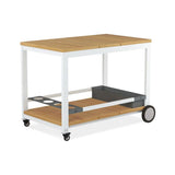 Planka aluminum serving trolley 100x60x76cm teak grade A brushed with aluminum frame