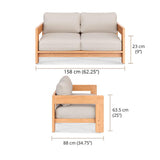 Rae Sofa 2-seater 158 x 88 x 63.5 cm - Recycled Teak