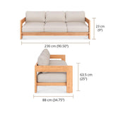 Rae Sofa 3-Sitzer  230 x 88  x 63,5 cm - Recycled Teakholz