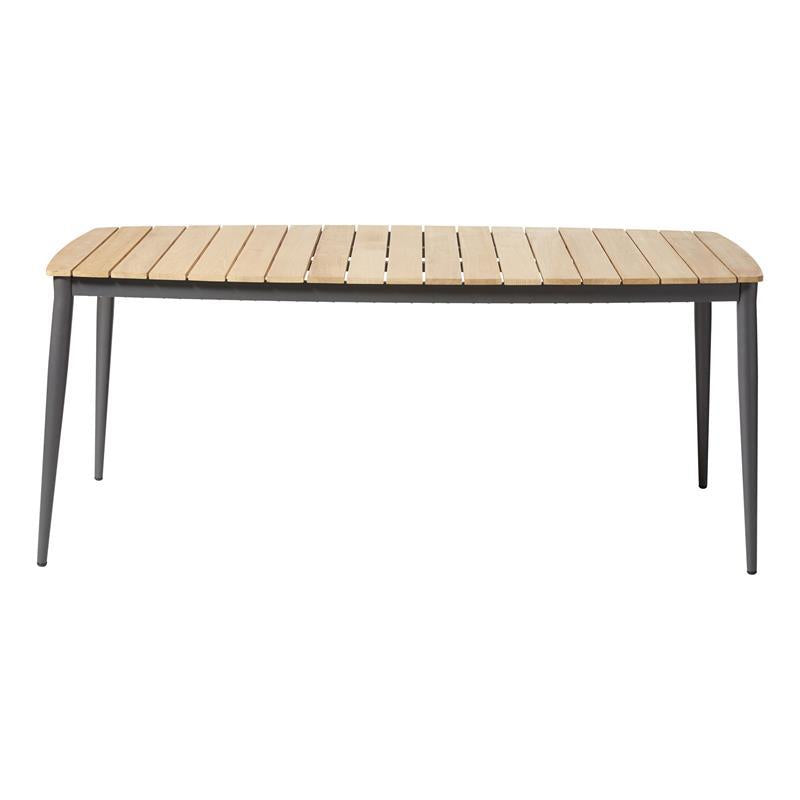 Rio table 180 x 90cm rectangular anthracite aluminum powder-coated with teak table top