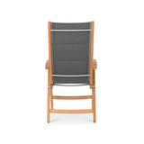 Rivera high-back chair DELUXE upholstered - Teak GRADE A + Batyline + stainless steel fittings