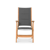 Rivera high-back chair DELUXE upholstered - Teak GRADE A + Batyline + stainless steel fittings