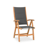 Rivera high-back chair DELUXE upholstered - Teak GRADE A + Batyline + stainless steel fittings