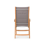 Rivera high-back chair DELUXE upholstered - Teak GRADE A + Batyline + stainless steel fittings