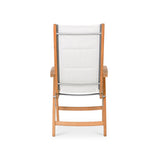 Rivera high-back chair DELUXE upholstered - Teak GRADE A + Batyline + stainless steel fittings