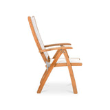 Rivera high-back chair DELUXE upholstered - Teak GRADE A + Batyline + stainless steel fittings