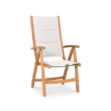 Rivera high-back chair DELUXE upholstered - Teak GRADE A + Batyline + stainless steel fittings