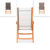 Rivera high-back chair DELUXE upholstered - Teak GRADE A + Batyline + stainless steel fittings