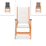 Rivera high-back chair DELUXE upholstered - Teak GRADE A + Batyline + stainless steel fittings