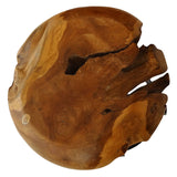 Teak bar stool Root made of solid teak root wood natural - with steel legs