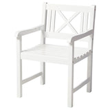 Chaise de jardin Rosenborg 59 cm - bois d'acajou certifié peint blanc brillant