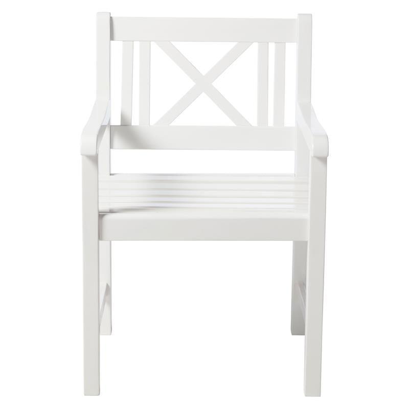 Chaise de jardin Rosenborg 59 cm - bois d'acajou certifié peint blanc brillant