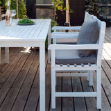 Table de jardin Rosenborg 165 x 80 x 75 cm - bois d'acajou certifié peint blanc brillant