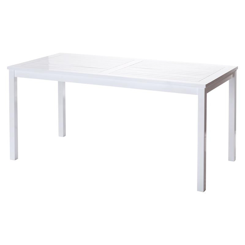 Rosenborg garden set - table + bench + 2x chair - certified mahogany wood, glossy white lacquered