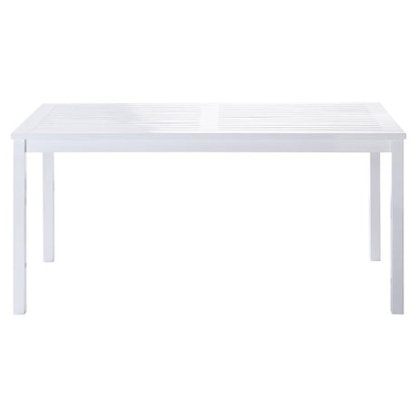 Table de jardin Rosenborg 165 x 80 x 75 cm - bois d'acajou certifié peint blanc brillant