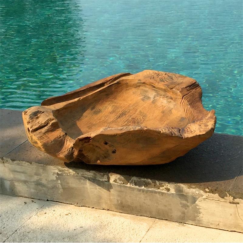 Teak bowl "Tang" large completely brown