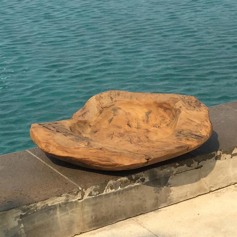 Teak bowl "Tang" medium completely brown