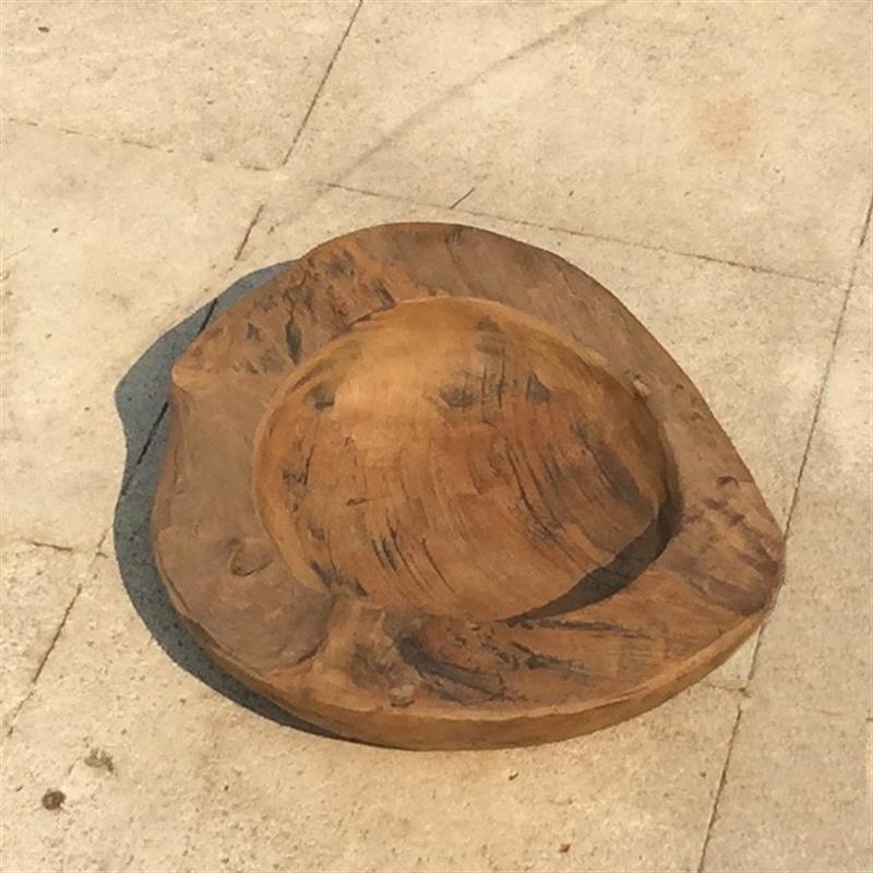 Teak bowl "Tang" medium completely brown